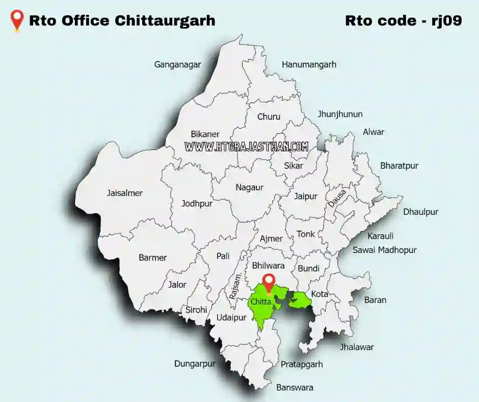 Rto Chittaurgarh code rj09 in rajasthan map