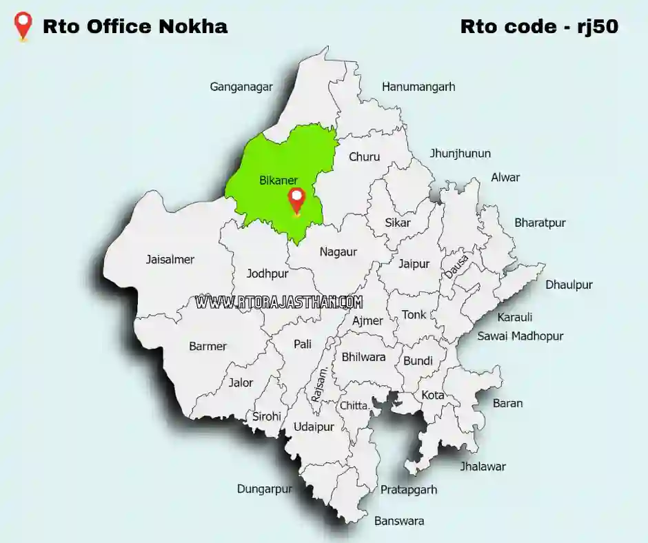 Rto Nokha code rj50 in rajasthan map